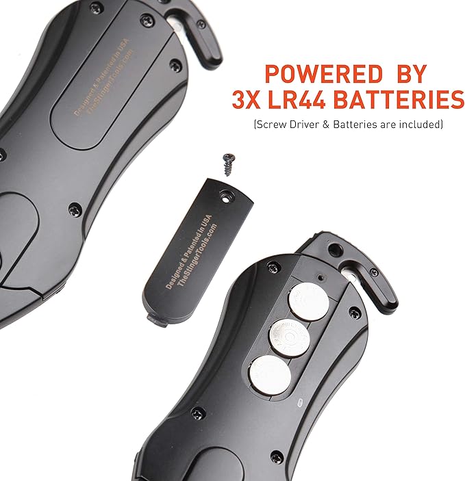 Stinger Personal Alarm Keychain Emergency Tool, Safety Panic Alarm Siren, Seat Belt Cutter, Glass Breaker, Security Device for Women Men Kid, Design in USA (Shark)