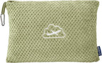 BEDELITE Travel Blanket with Bag, Ultra-Soft Jacquard Fleece Blanket with Luggage Sleeve & Backpack Clip, Airplane Blanket Travel Essentials, Sage Green