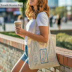 Aesthetic Canvas Tote Bag, Cute Reusable Bags for Women with Inner Pocket