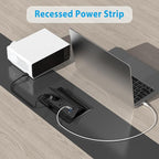 Table Power Outlet Hub PD20W USB-C Fast Charging Station, Recessed Outlet with 2AC Outlets and USB Ports for Conference Room Kitchen Countertop, Black