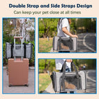 Top tasta Dog Cat Carrier Pet Carriers for Large Cats Small Dogs Carrier Soft Sided Puppy up to 25Lbs Dog Carrier Portable Foldable Dog Cat Travel Carrier (Large-Grey& Black -20 * 13 * 13)