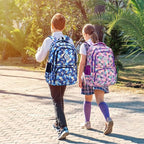 Bansusu Geometric Print Kids Backpack for Girls Boys School Bag Bookbags