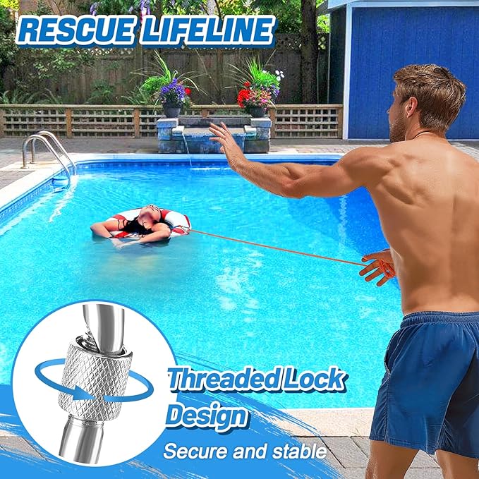 Water Floating Lifesaving Rope - Professional Throwing Pool Life Preserver Rope Line for Swimming Small Kayak Inflatable Boat