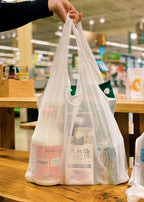 purifyou Set of 9 Reusable Grocery Bags with Handles, Dual-Purpose See-Through Mesh, Washable Foldable Shopping Bags for Groceries, Food Storage, Kitchen Supplies, and Home Organization
