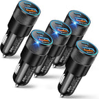 USB C Car Charger, 5 Pack 38W Dual Ports USB-C & USB-A Cigarette Lighter Adapter Fast Charging Car Phone Charger for iPhone 17 Pro Max 16 16e 15 14, Samsung S24, Pixel Cargador para Carro Phone Plug