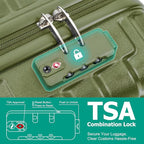 Joyway Luggage Sets 6 Piece with Detachable Spinner Wheels, Lightweight Hard Shell Travel Suitcse Set with TSA Lock (Green, 6 Piece Set)