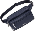Baggallini Securtex Anti-theft Belt Bag 8.8"x5.5" Crossbody Fanny Pack for Women RFID Wallet Locking Zipper Travel Purse