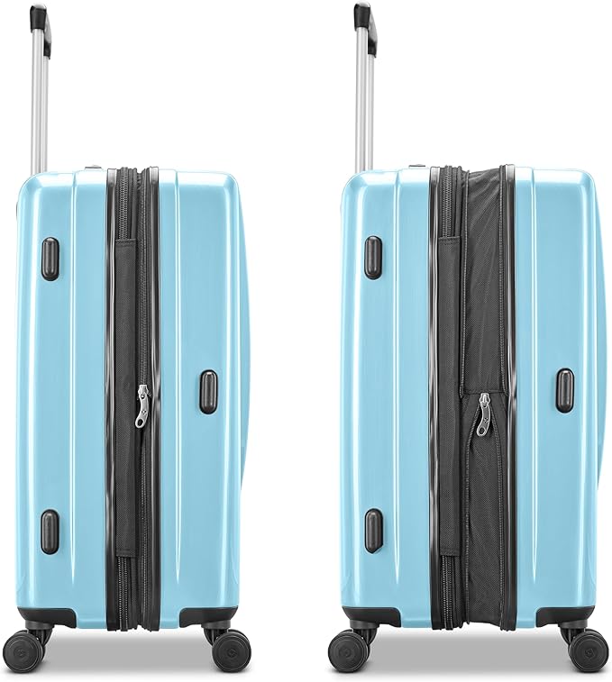 Samsonite Winfield 2 Hardside Expandable Luggage with Spinner Wheels, Ice Blue, Checked-Medium 24-Inch