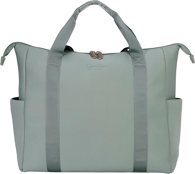 Jessica Simpson Countryside 3-Piece Set (21", Tote & Weekender) Expandable 8-Wheel Spinner Large Checked Luggage Suitcase, Chinois Green