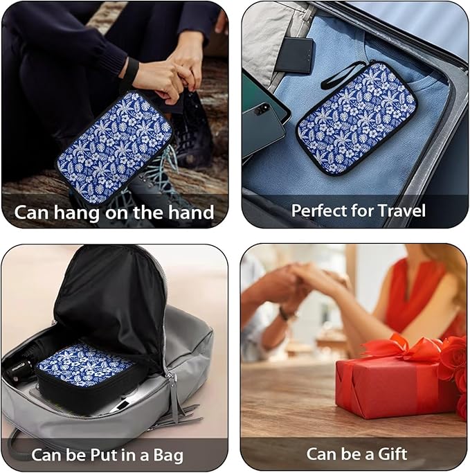 Tropical Flowers Electronic Organizer Travel Cable Organizer Bag Portable Pouch Electronic Accessories Carry Case for Tech Accessory Phone Power Bank Cable Cord Charger
