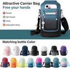 DYSANKY 64 oz Insulated Water Bottle | Thickened Stainless Steel Water Jug for Gym and Hiking with Straw, Carrier Bag, Handle Strap | BPA-Free 64 oz
