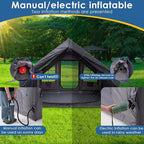 Inflatable Camping Tent with Electric Air Pump - 420D Heavy Duty Oxford - 5 Min Auto-Inflation - Panoramic Stargazing Skylight - 4 Season Luxury Glamping Cabin, 4-10 Person Multiple Sizes