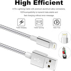 Ximytec Lightning Cable [MFi Certified] 3Pack 10FT iPhone Charger Cord Fast Charging Cable Compatible with iPhone 14 13 12 11 Pro Max 11 XS Max XR X 8 iPad,Silvergray