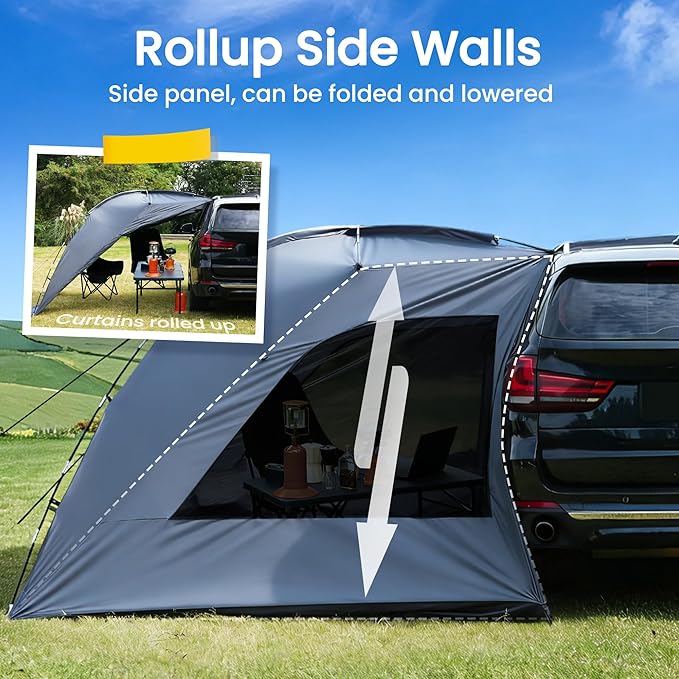 WildFinder SUV Tent, Rectangle Car Tent for Family, Waterproof & Windproof for Car Camping, Large Camping Tents with Storage Bag, SUV, Van, Jeep