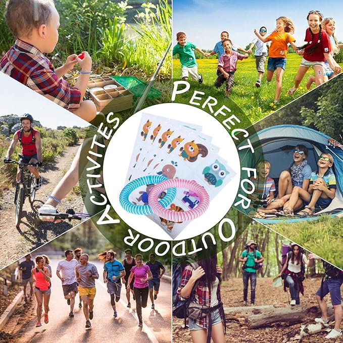 BuggyBands 120 Pack Mosquito Patches Stickers for Kids & Adult, Resealable Stickers with 2 Pack Mosquito Bracelet, Mosquito Stickers for Indoor Outdoor Camping & Travel Summer Camp Essentials