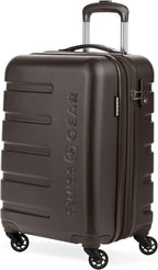 SwissGear 7366 Signature Hardside Expandable Luggage with Spinner Wheels, TSA Lock, Cup-Holder, Chocolate, Carry-On 19-Inch