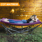 CYMULA Camping Cot Mattress 2in Memory Foam Sleeping Pad,Soft Warm Non-Slip Camping Mattress Topper with Retaining for Adults,Portable Roll up Pad for Travel（only Mattress）