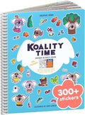 Koality Time 300+ Kids Sticker Book by Cupkin Toddler Airplane Travel Coloring and Sticker Book, Road Trip Essentials, 8 Coloring Pages 8 Side by Side Scenes for Ages 2–8 Years