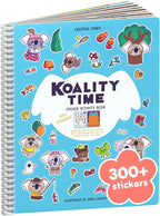 Koality Time 300+ Kids Sticker Book by Cupkin Toddler Airplane Travel Coloring and Sticker Book, Road Trip Essentials, 8 Coloring Pages 8 Side by Side Scenes for Ages 2–8 Years