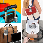 HJX Personalized Luggage Handle Wrap for Suitcase Custom Embroidered Name Handle Cover for Luggage Bag with Luggage Tag Travel Accessories (02-Text)