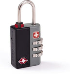SwissGear TSA-Approved Travel Sentry Combination Luggage Lock with Resettable Combo and Inspection Indicator, Black, One Size