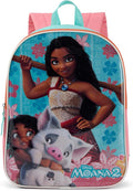 Disney Moana Backpack for Kids - Cute & Durable Kids Backpack for Girls with Padded Straps & Zip Compartment - Ideal Toddler Bookbag for School & Travel - 15”