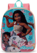 Disney Moana Backpack for Kids - Cute & Durable Kids Backpack for Girls with Padded Straps & Zip Compartment - Ideal Toddler Bookbag for School & Travel - 15”