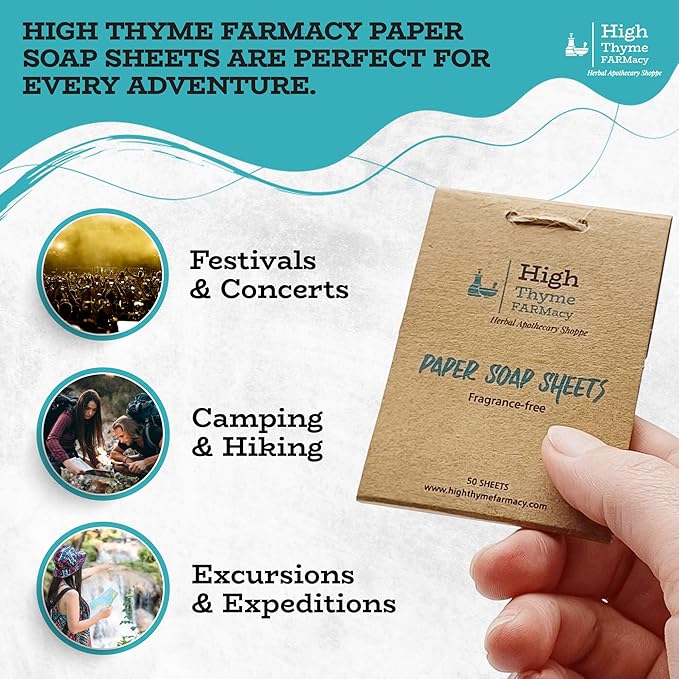 Travel Soap Sheets (150 Count, 3 Pack) – Portable Paper Soap for Travel, Camping, Hiking & Emergency Kits – Pocket Size Hand Soap Sheets, TSA Approved, Unscented