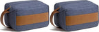 Vorspack Toiletry Bag for Men - Water Resistant Travel Bag for Toiletries, Lightweight Hygiene Bag for Bathroom, Travel Essentials, Gifts - Blue (Pack of 2)