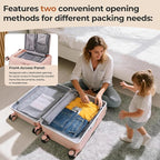 20" Ride-On Luggage with Child Seat, Hardside Carry-On Suitcase with Front Access Shockproof Silent Spinner Wheels, TSA Lock, Charging Port for Kids & Adults & Busy Moms