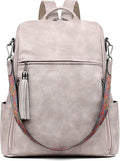 FADEON Laptop Backpack Purse for Women Large Designer PU Leather Laptop Bag, Ladies Computer Shoulder Bags