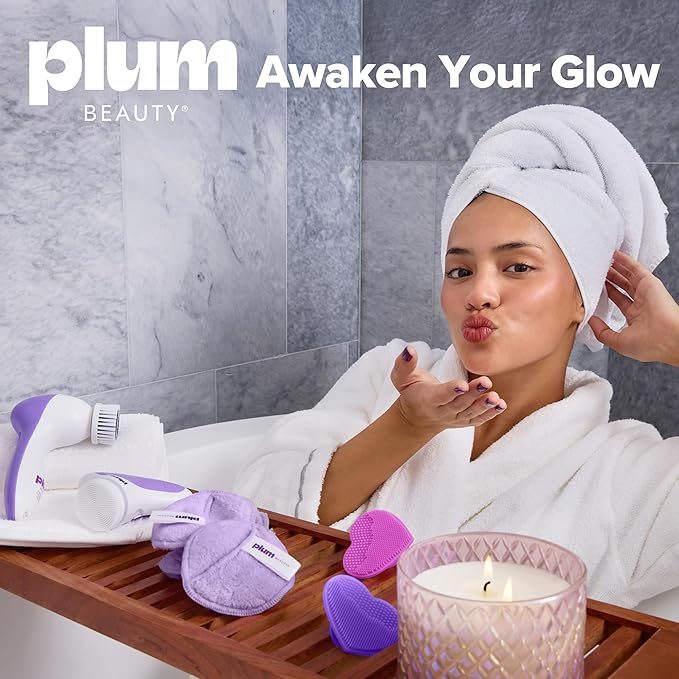 Plum Beauty Double-Sided Dermaplaning Razors (4-Pack) – Dual-Blade Facial Razors for Women - Precision & Large Blades for Brows, Upper Lip, & Cheeks - Peach Fuzz Remover & Exfoliating Face Tool