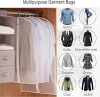 Garment Bags, Set of 5 Lightweight 33 Inch Suit Bags with Full Stainless Steel Zipper, Garment Bags for Storage/Closet/Travel (Translucent, 24 x33 Inches)