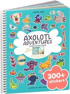 Axolotl 300+ Kids Sticker Book by Cupkin Toddler Airplane Travel Coloring and Sticker Book, Road Trip Essentials, 8 Coloring Pages 8 Side by Side Scenes for Ages 2–8 Years