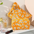 SOIDRAM 2 Pieces Flower Makeup Bag Large Cosmetic Bag Capacity Canvas Mix Travel Toiletry Bag Organizer Cute Makeup Brushes Aesthetic Accessories Storage Bag for Women,Little Flower Mix Yellow