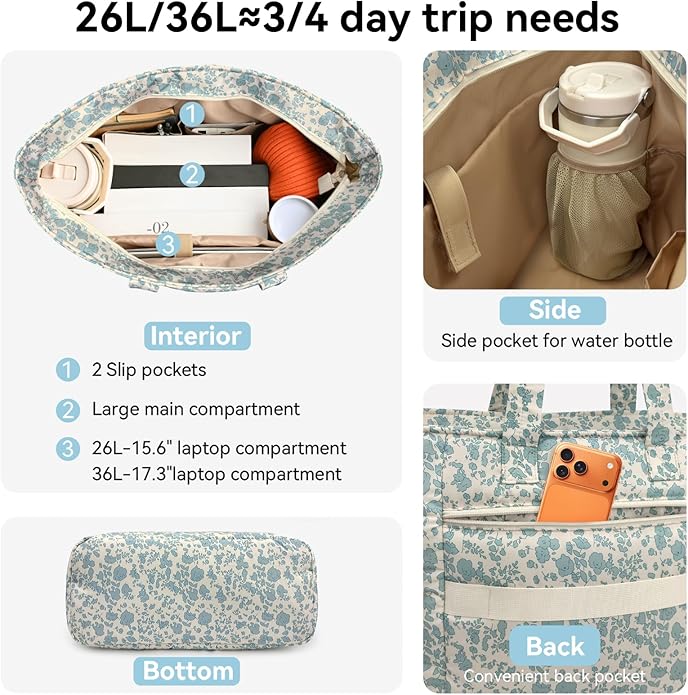 Puffer Tote Bag with Pouch,Women's Lightweight Quilted Shoulder Bag,15.6"/17.3" Laptop Travel Weekender for Work & Nurses