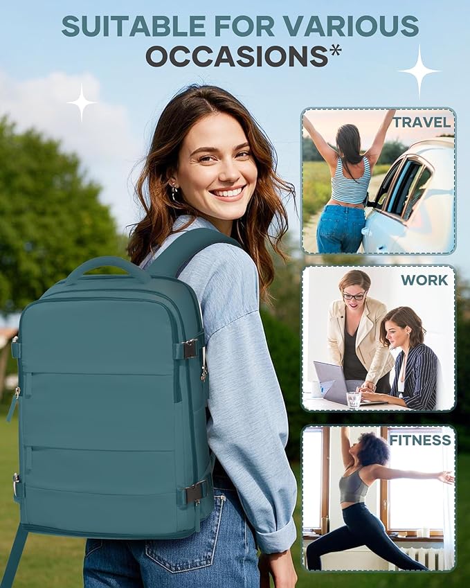 coofay Travel Backpack For Women Men Airline Approved Carry On Backpack Flight Approved Waterproof Sports Luggage Backpack Casual Daypack Small Hiking Backpack