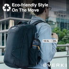 EVERKI Studio Expandable Laptop Backpack for Men & Women – Business and Travel Backpack, Carry-On Backpack for Office & Travel, Professional Backpack, 15-Inch MacBook & Laptop Bag, 26L Capacity, Black