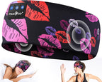 MUSICOZY Sleep Headphones Bluetooth 5.4 Headband, Wireless Earphones Music Sleep Earbuds Sleeping Eye Mask with HD Stereo Speakers for Workout Running Travel Yoga, Ideal Gifts (Rainbow Lip)