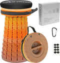 ALEVMOOM Upgraded XXL Collapsilbe Stool with Cushion,More Sturdy and Height 19.7",D11.8,Portable and Lightweight Adjustable Chair Telescoping Stool for Camping Hiking BBQ Max Loading 1000Ibs