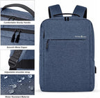 Laptop Backpack, Business Slim Durable 17 Inch Laptops Travel Backpacks with USB Charging Port, Backpacks Bookbag Computer Work Bag Gifts for Men Women Fits Notebook (Blue)