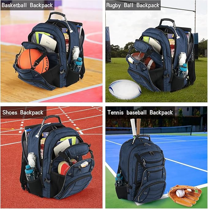 VECKUSON 18.4 Laptop Backpack for unisex, 60L Extra Large Gaming Laptops Back Bag,TSA Friendly Flight Approved and RFID Anti-Theft Pocket Heavy-duty Pack,21.3 * 15.7 * 11.8inch Blue