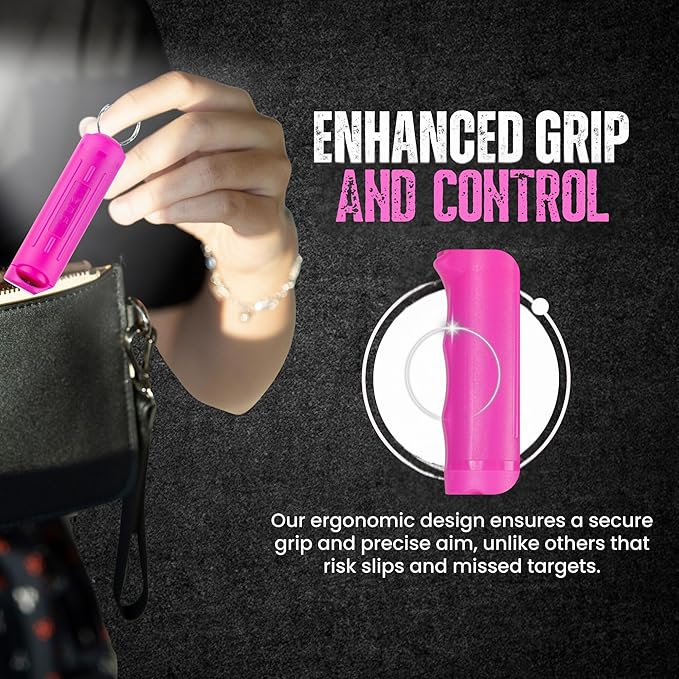 Police Magnum Personal Safety Alarm & Pepper Spray Combo Self Defense Pack for Women- Loud 135db Siren with Light & Max Strength Flip Top Pepper Spray Protection