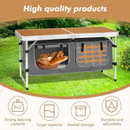 Camp Field Camping Folding Aluminum Table with Adjustable Legs for Outdoor Travel Beach, Backyards, BBQ, Party and Picnic Foldable Table