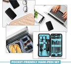Utopia Care - Manicure Kit for Women and Men, Manicure Set with Nail Clippers or Nail Kit Includes Fingernail & Toenail Clippers,18-Pcs Pedicure Kit Stocking Stuffers with Travel Case - Black