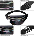 Frienda 2 Pieces Holographic Fanny Pack for Women Colorful Sport Waist Bag Pack