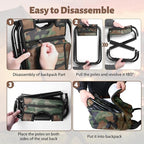 Folding Camping Chair Stool Backpack with Cooler Insulated Picnic Bag, Portable Hunting Fishing Multifunction Chair for Outdoors Hiking Hunting Travel (Camouflage)