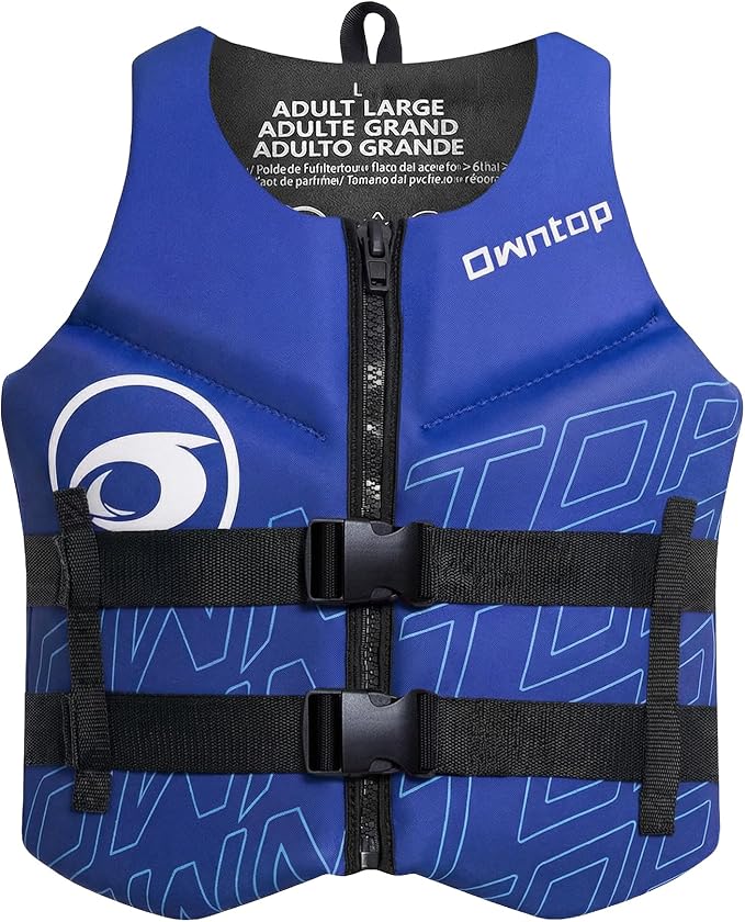 Owntop Swim Vest Adult Water Sport Vest Neoprene Floaties for Swimming, Boating, Kayaking, Fishing | Adjustable Zipper Dual Buckle Foldable Buoyancy Jacket
