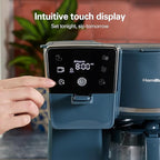 Hamilton Beach 2-Way 12 Cup Programmable Drip Hot and Iced Coffee Maker & Single Serve Coffee Machine, AquaFlow Showerhead, Glass Carafe, Auto Pause and Pour, Kitchen Makeover Blue (47502J)