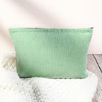SOIDRAM 2 Pcs Corduroy Makeup Bag Large Cosmetic Bag Toiletry Bag Makeup Pouch Travel Bag Organizer Cute Makeup Brushes Aesthetic Accessories Storage Bag for Women Green